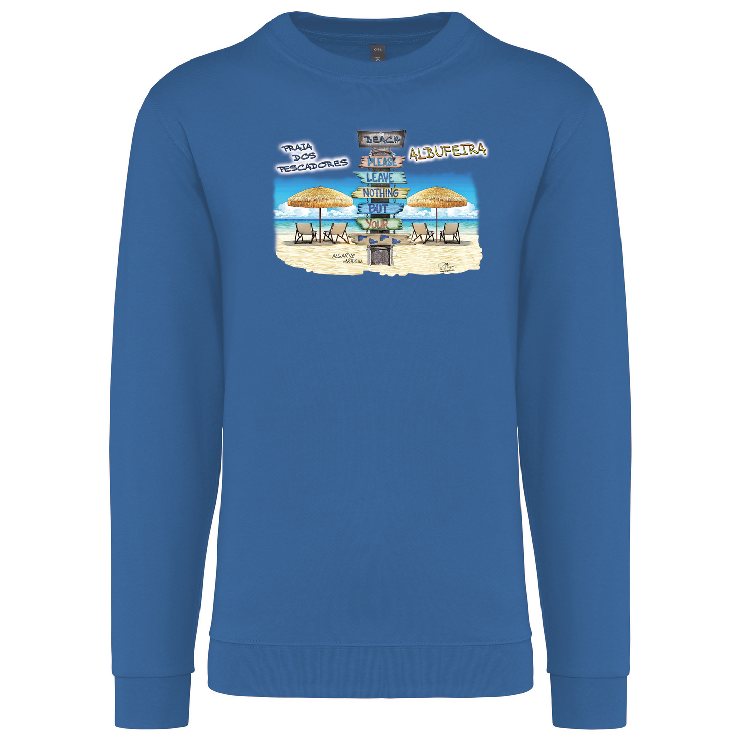 Sweatshirt Kariban sem Capuz Pegadas Albufeira