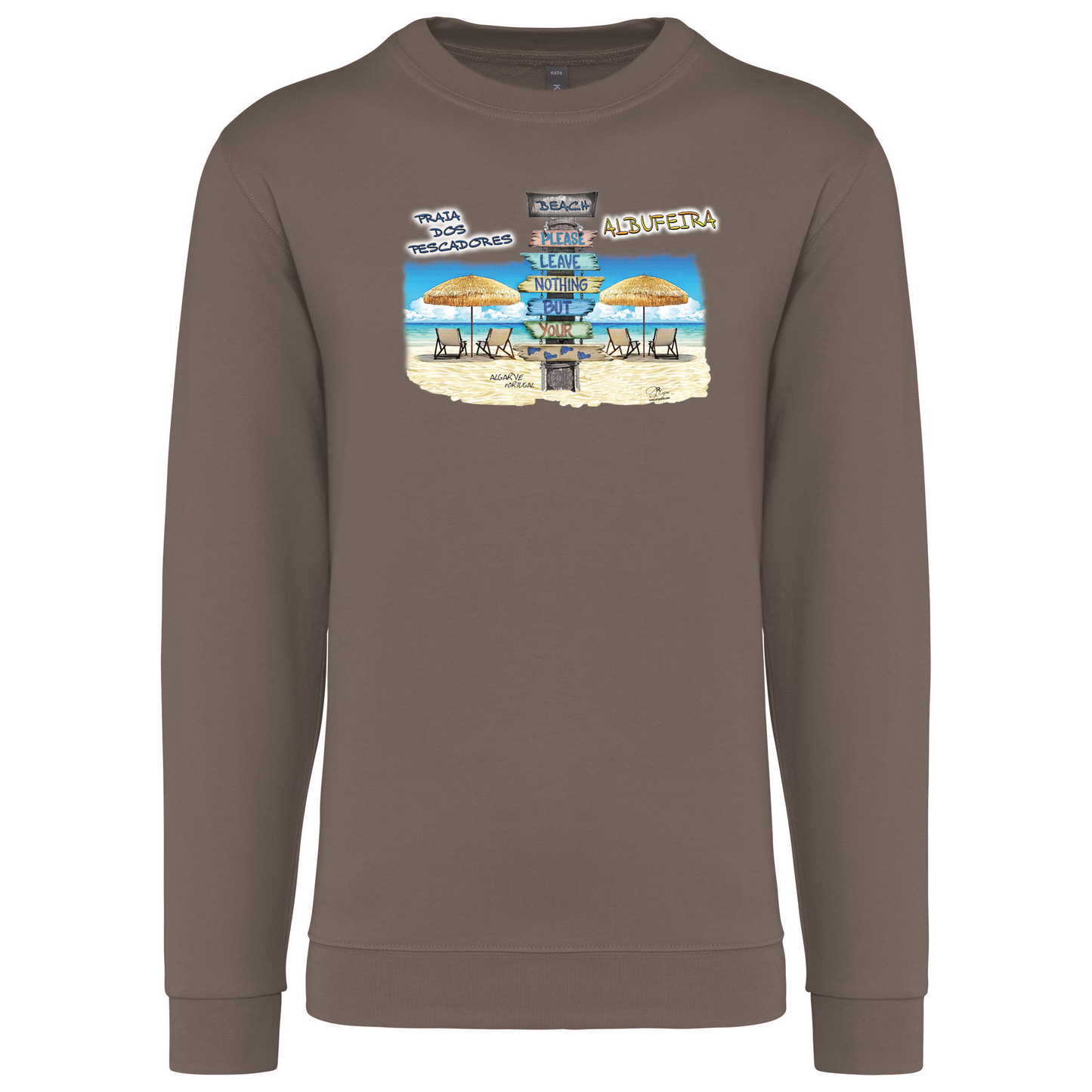 Sweatshirt Kariban sem Capuz Pegadas Albufeira