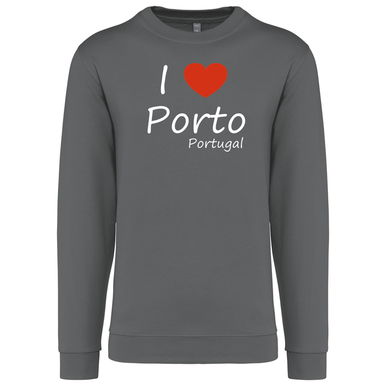 Sweatshirt Kariban sem Capuz I Love Porto