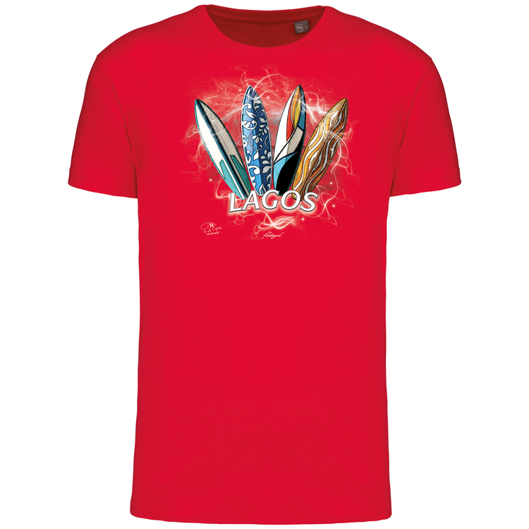 T-Shirt Algodão Biológico Surfboards Lagos