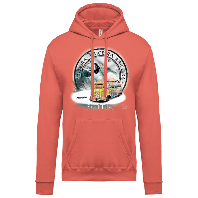 Sweatshirt Kariban com Capuz Surf Life Ericeira