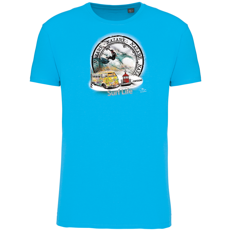 T-Shirt Algodão Biológico Surf Life Nazaré