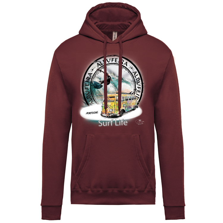 Sweatshirt Kariban com Capuz Surf Life Albufeira