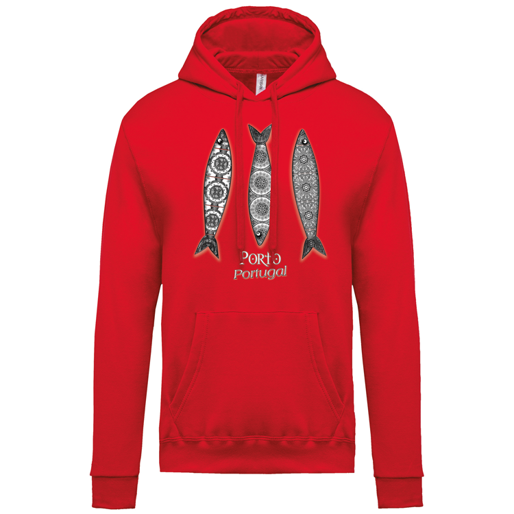 Sweatshirt Kariban com Capuz 3 Sardinhas Porto