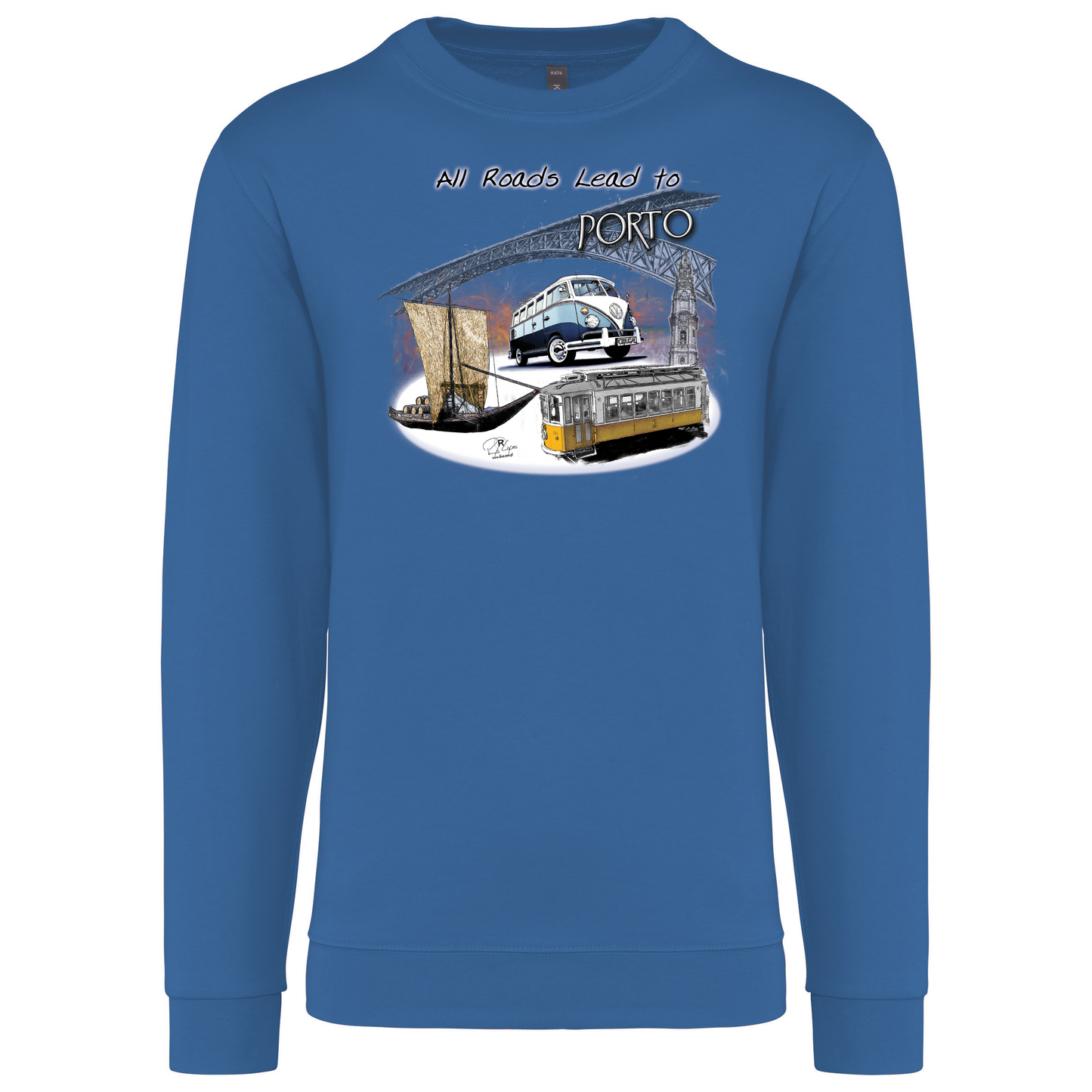 Sweatshirt Kariban sem Capuz All Roads Lead to Porto