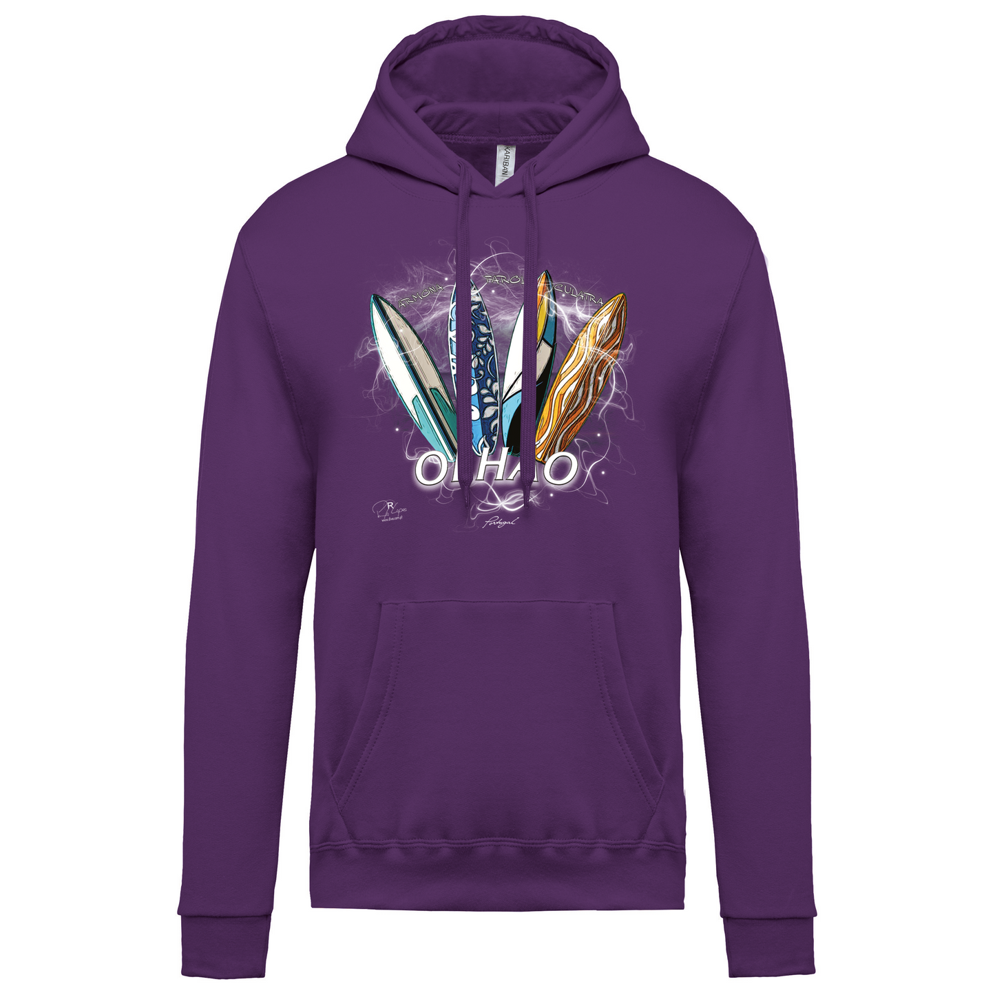 Sweatshirt Kariban com Capuz Surfboards Olhão