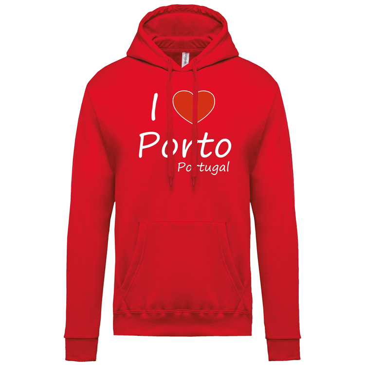Sweatshirt Kariban com Capuz I Love Porto