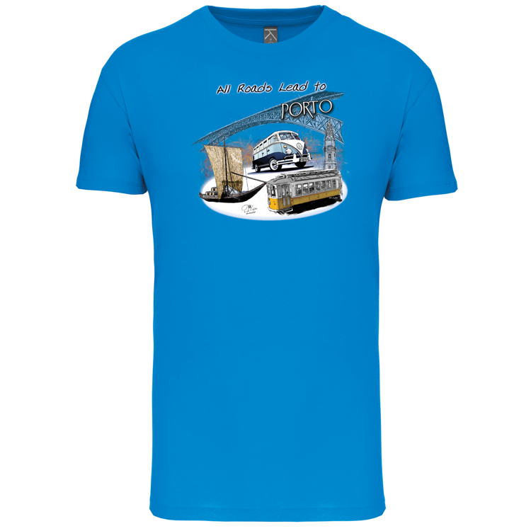 T-Shirt Algodão Biológico All Roads Lead to Porto