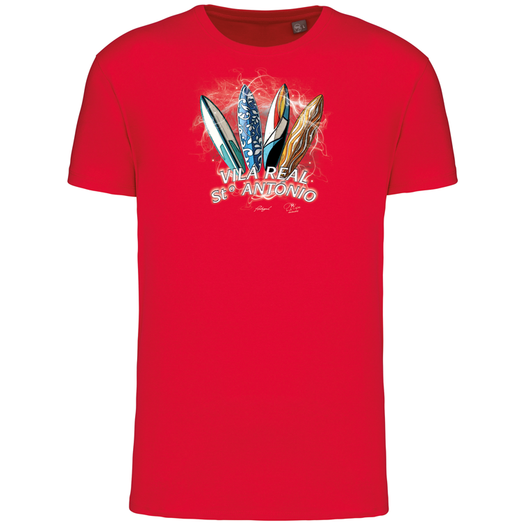 T-Shirt Algodão Biológico Surfboards Vila Real Stº António