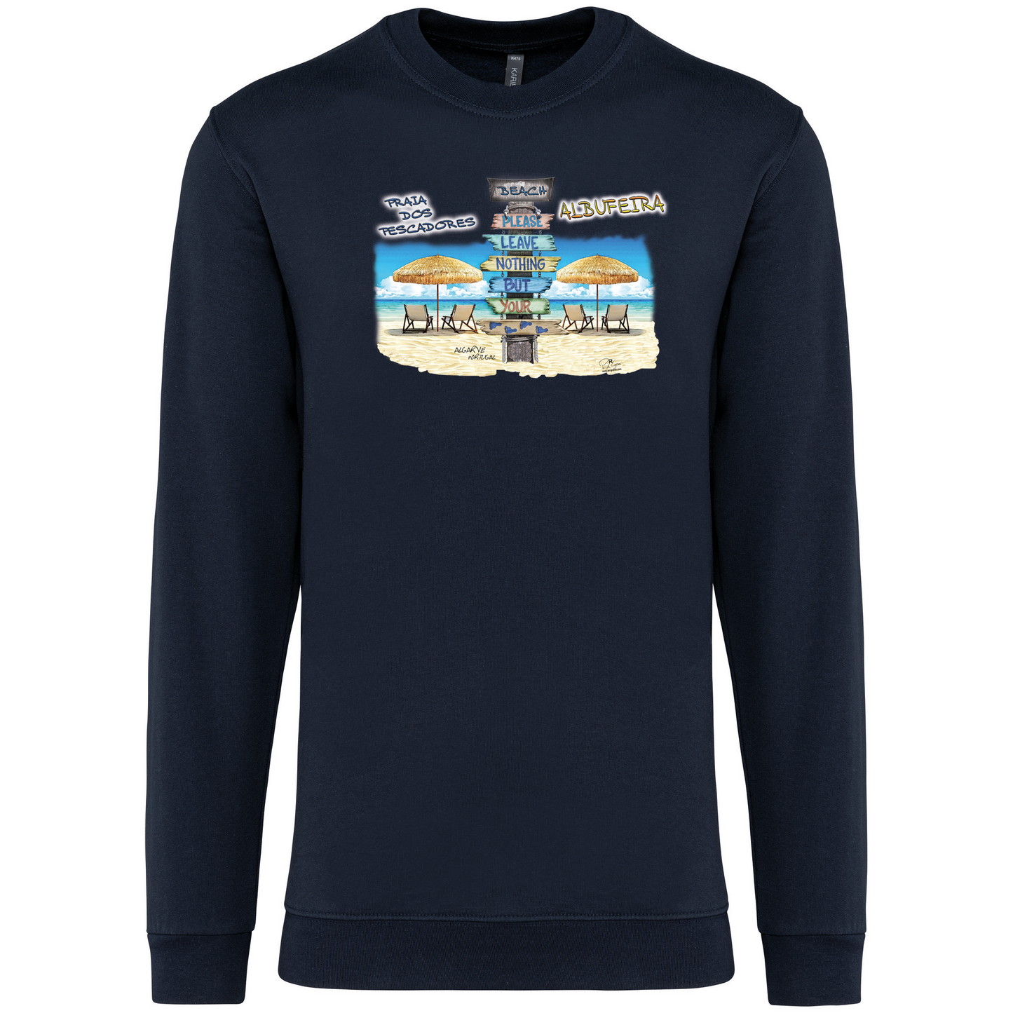 Sweatshirt Kariban sem Capuz Pegadas Albufeira