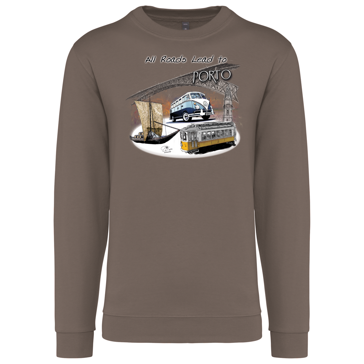 Sweatshirt Kariban sem Capuz All Roads Lead to Porto