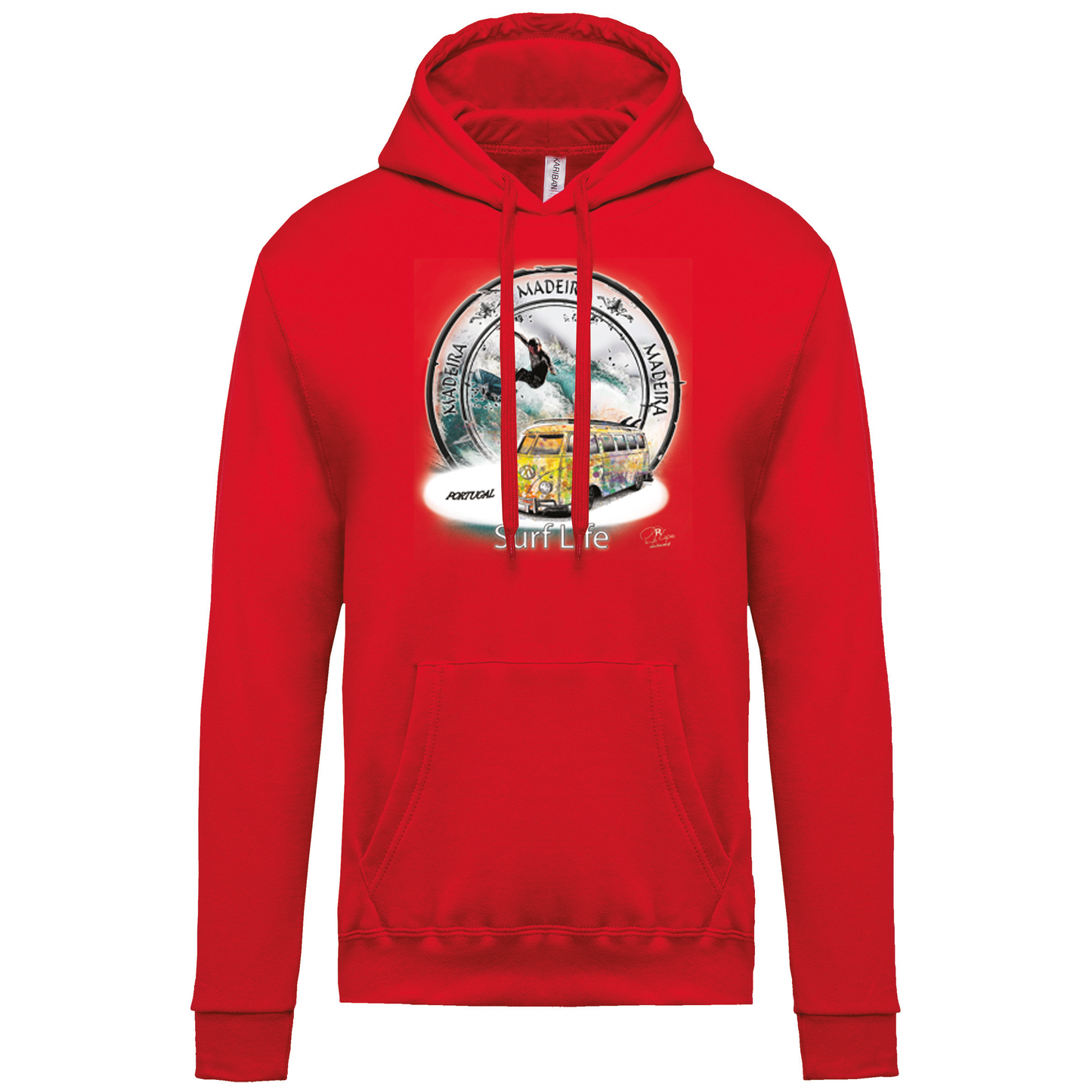 Sweatshirt Kariban com Capuz Surf Life Ilha da Madeira