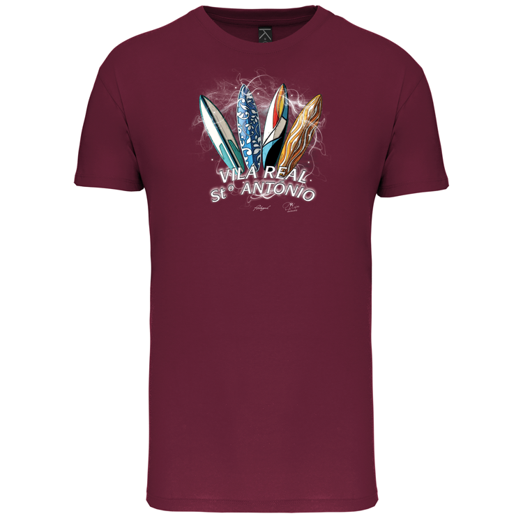T-Shirt Algodão Biológico Surfboards Vila Real Stº António