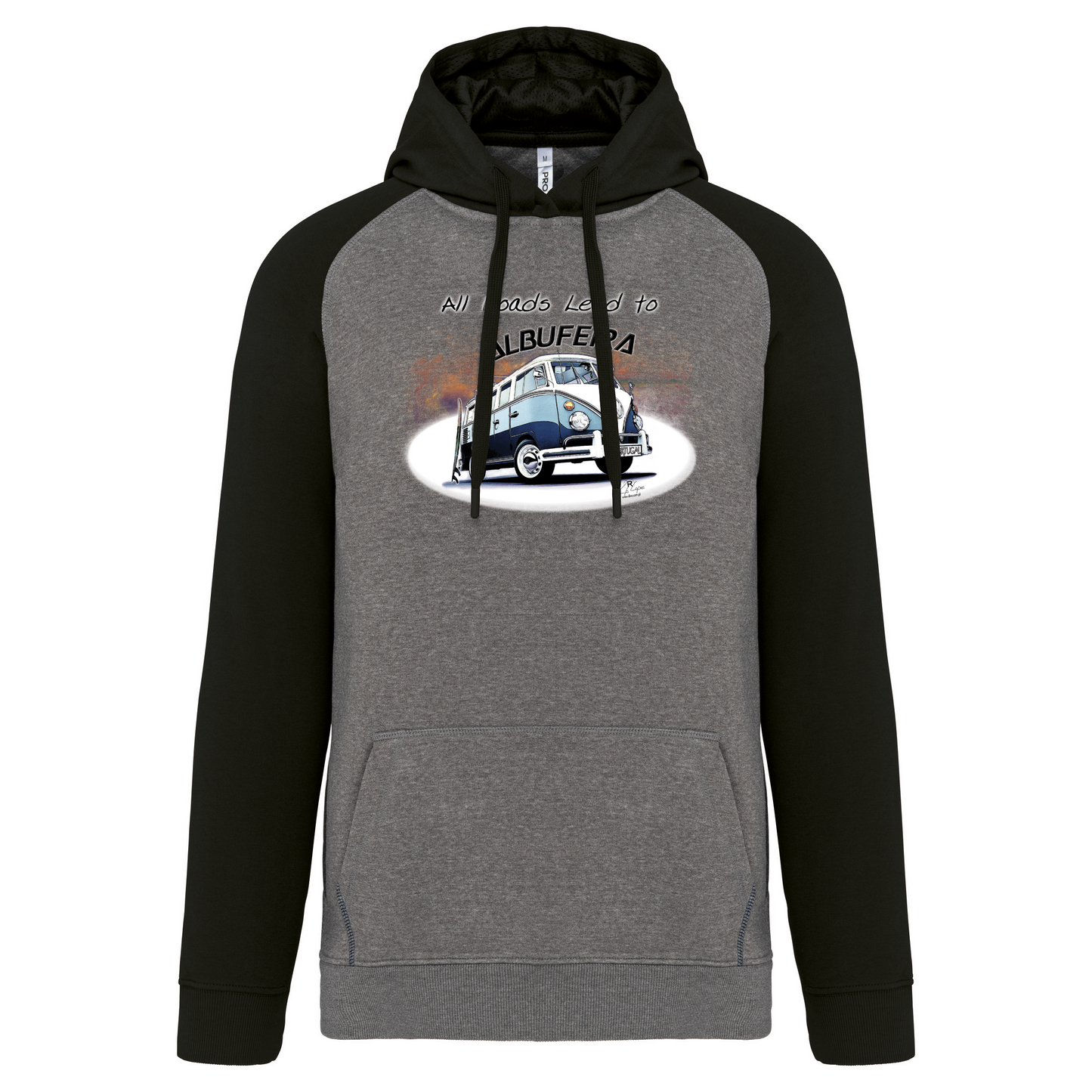 Sweatshirt Bicolor com capuz All Roads Lead to Albufeira