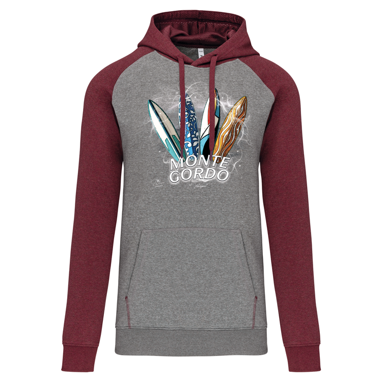 Sweatshirt Bicolor com capuz Surfboards Monte Gordo