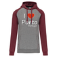 Sweatshirt Bicolor com capuz I Love Porto