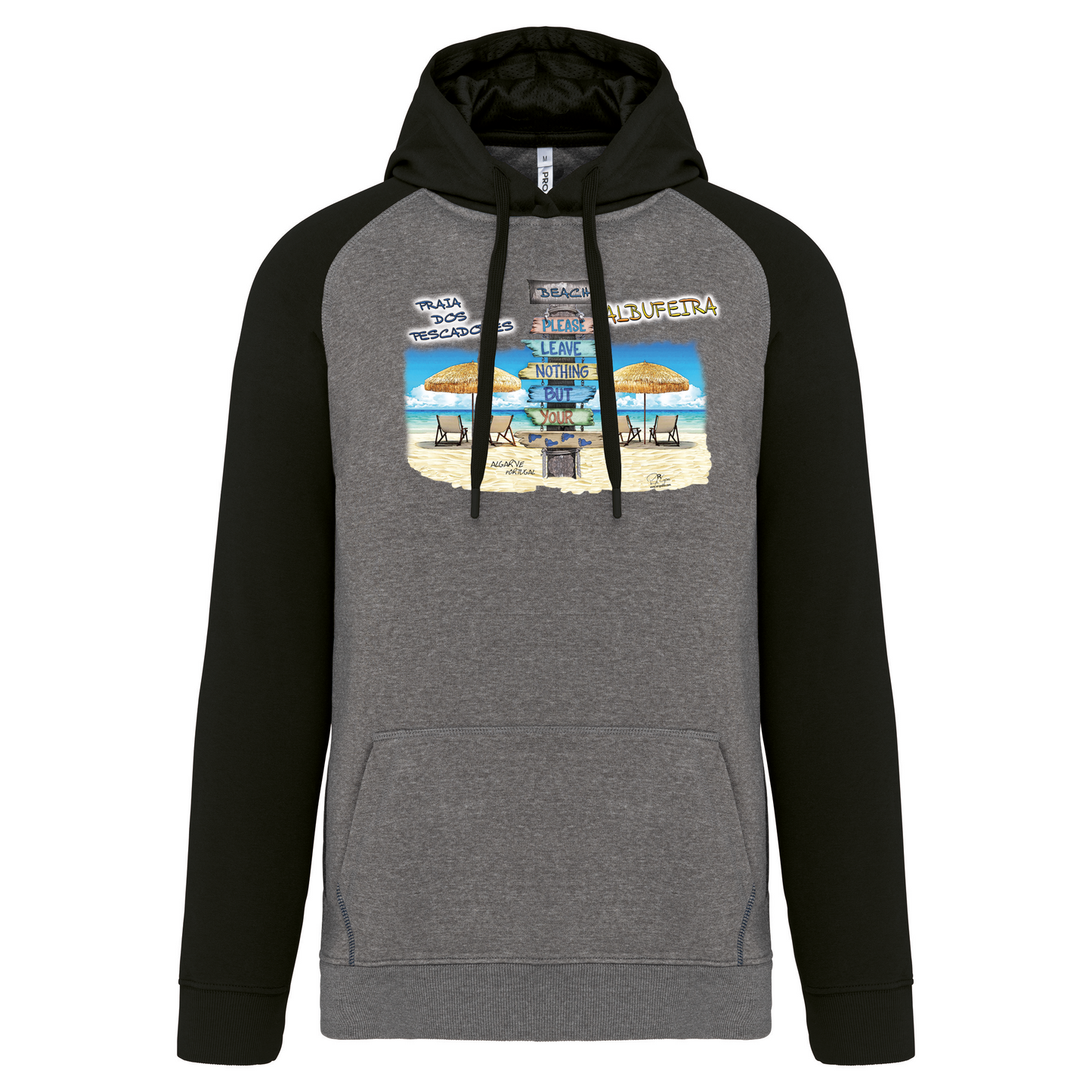 Sweatshirt Bicolor com capuz Pegadas Albufeira
