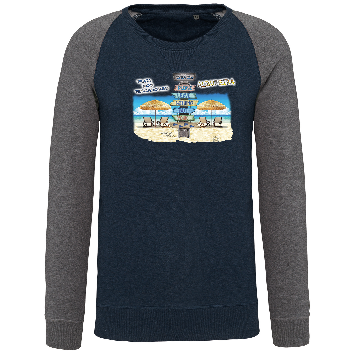 Sweatshirt Bicolor sem capuz Pegadas Albufeira