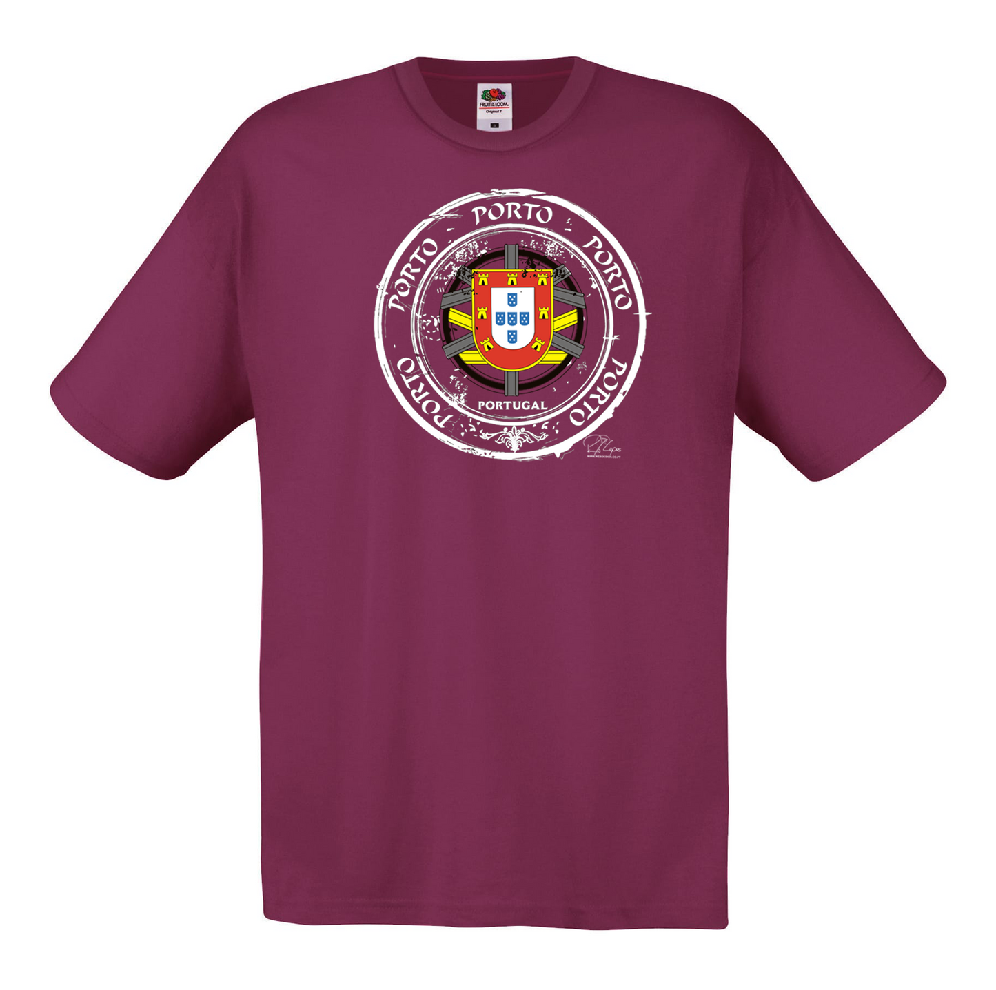 T-shirt Fruit of the Loom, Original 145g, Selo Escudo Porto