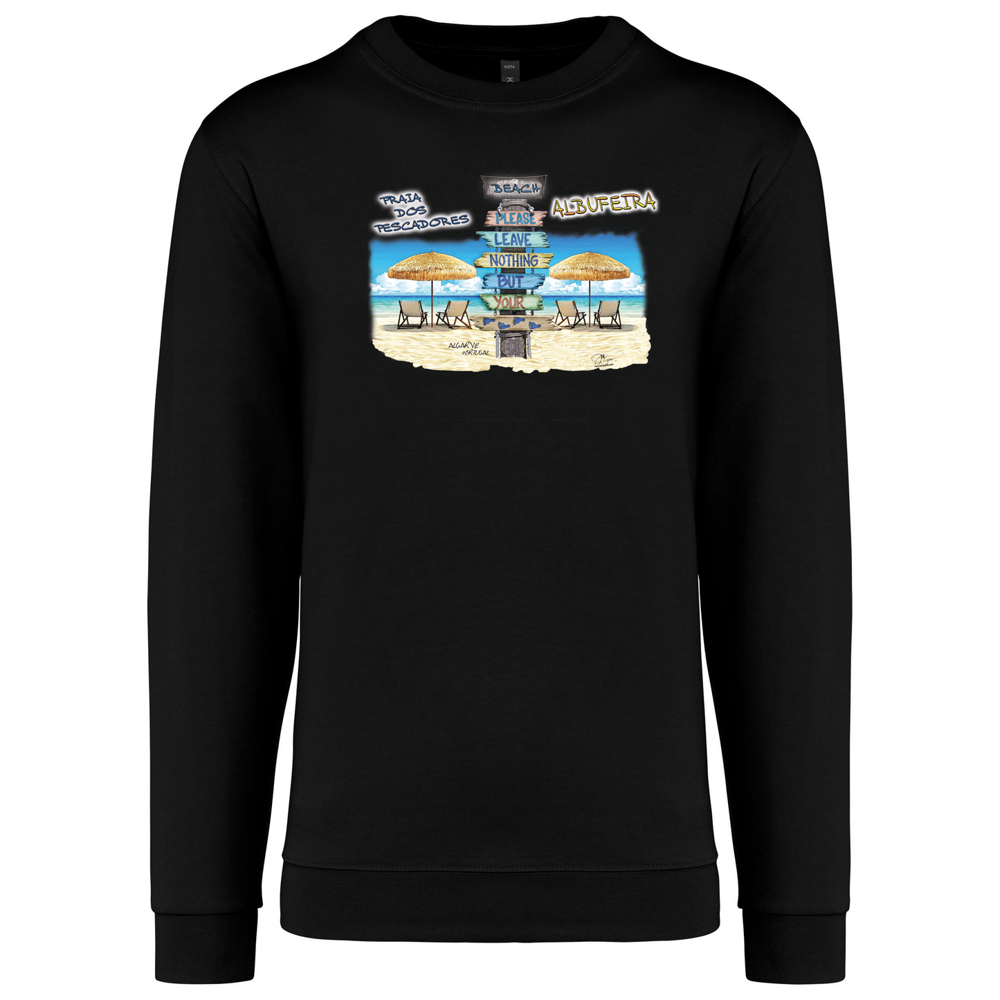 Sweatshirt Kariban sem Capuz Pegadas Albufeira