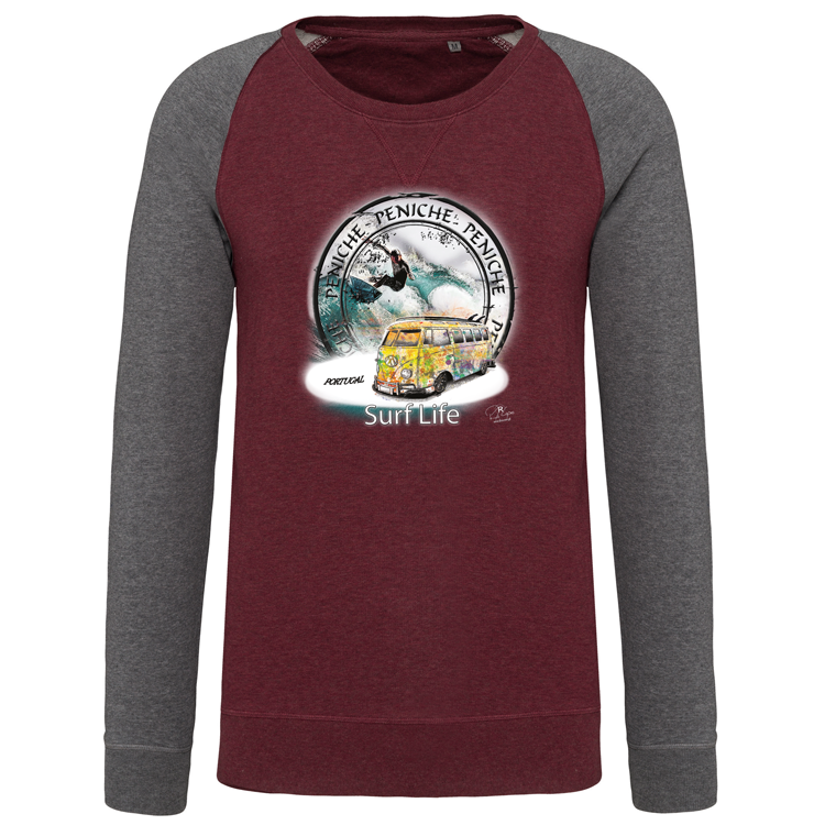 Sweatshirt Bicolor sem capuz Surf Life Peniche