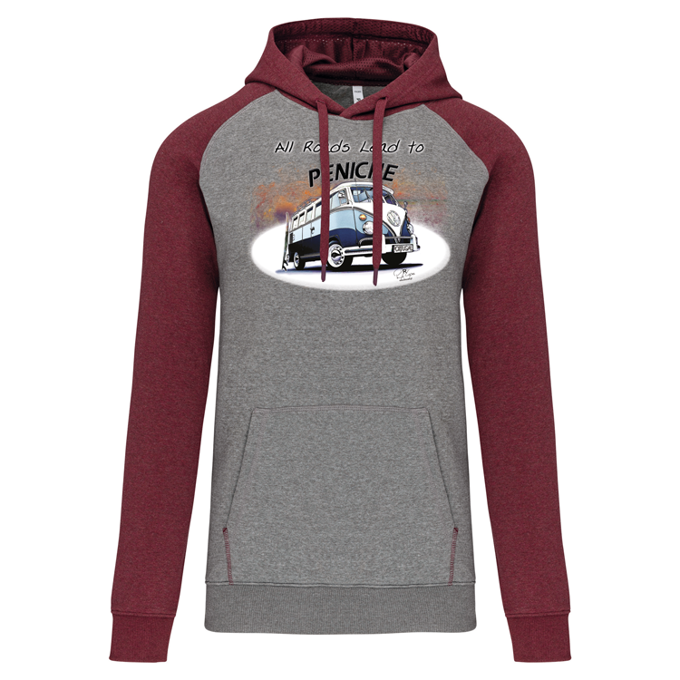 Sweatshirt Bicolor com capuz All Roads Lead to Peniche