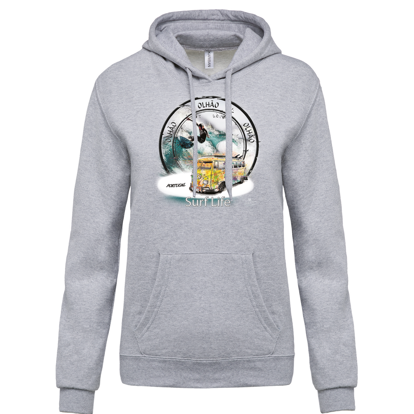 Sweatshirt Kariban com Capuz Surf Life Olhão