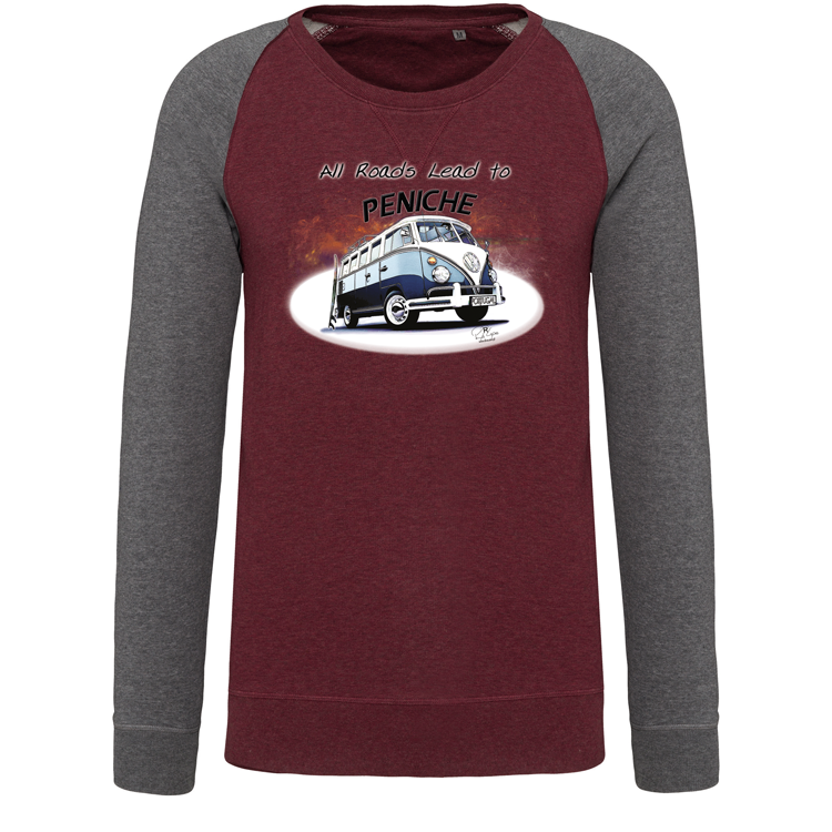 Sweatshirt Bicolor sem capuz All Roads Lead to Peniche