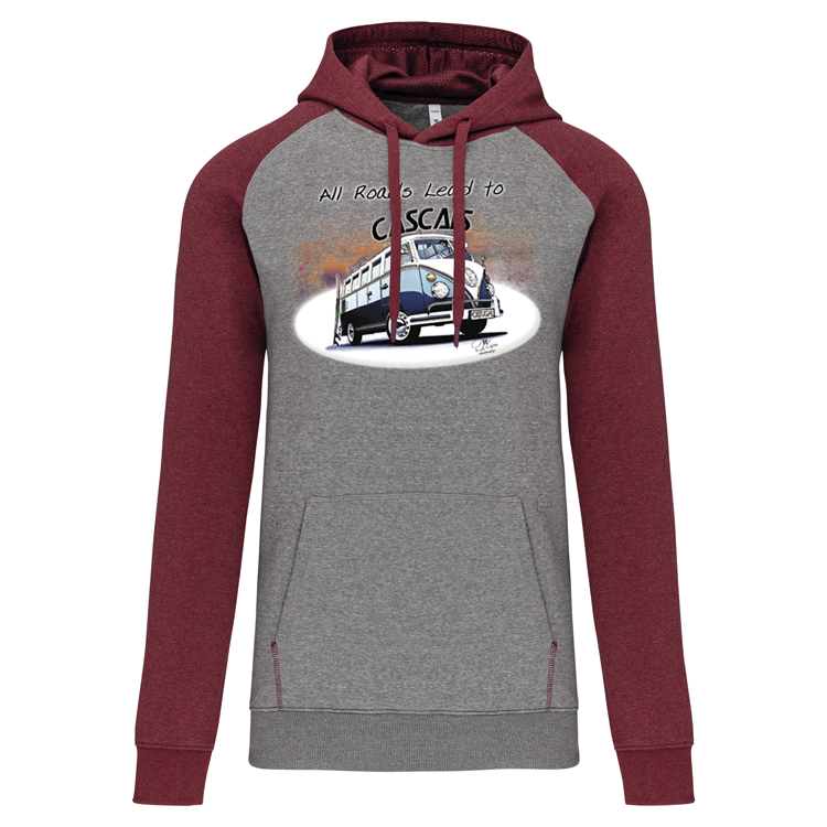 Sweatshirt Bicolor com capuz All Roads Lead to Cascais