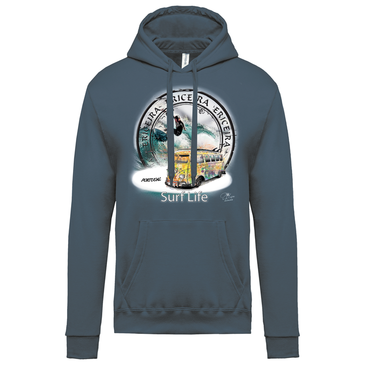 Sweatshirt Kariban com Capuz Surf Life Ericeira