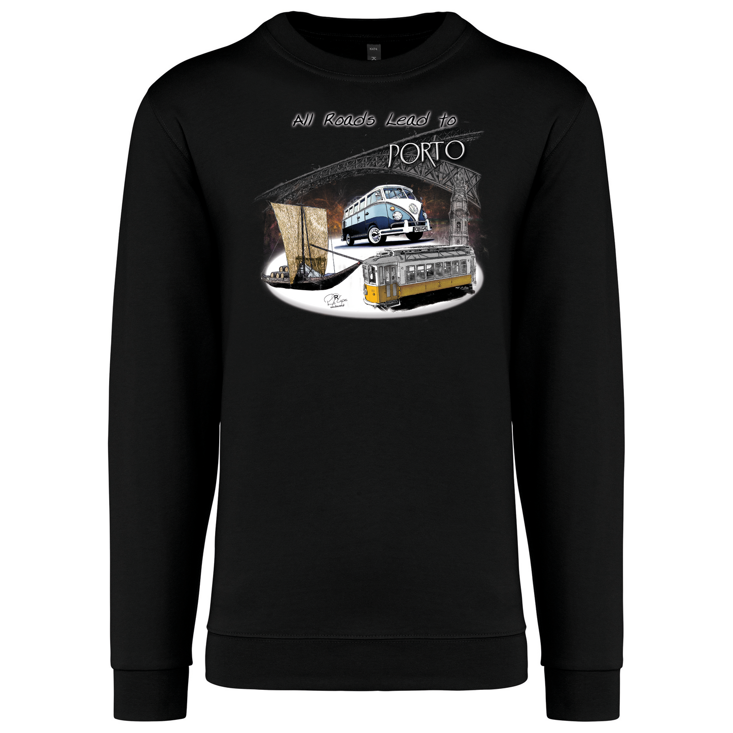 Sweatshirt Kariban sem Capuz All Roads Lead to Porto