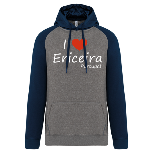 Sweatshirt Bicolor com capuz I Love Ericeira