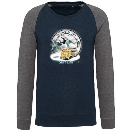 Sweatshirt Bicolor sem capuz Surf Life Ilha da Madeira