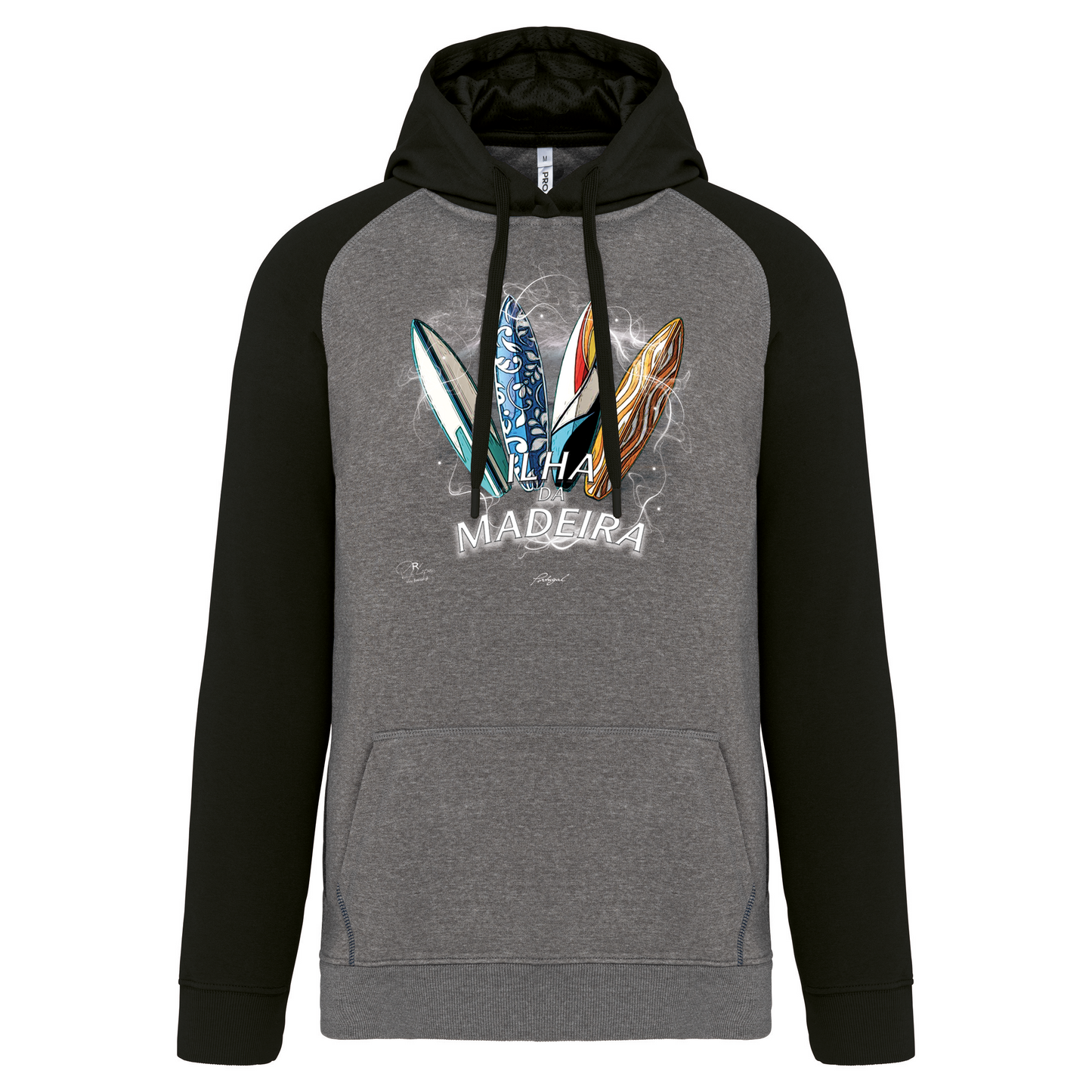 Sweatshirt Bicolor com capuz Surfboards Ilha da Madeira