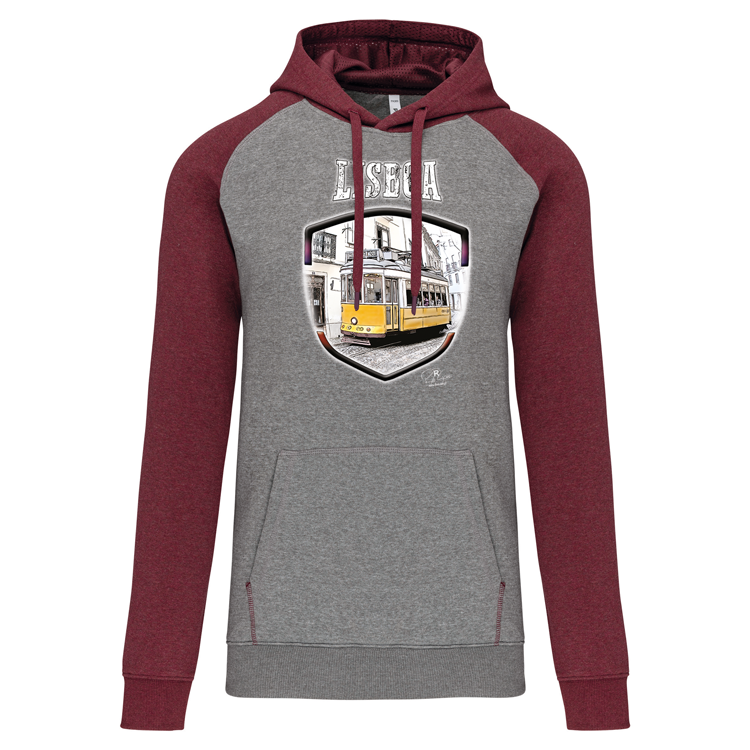 Sweatshirt Bicolor com capuz Lisbon Shield