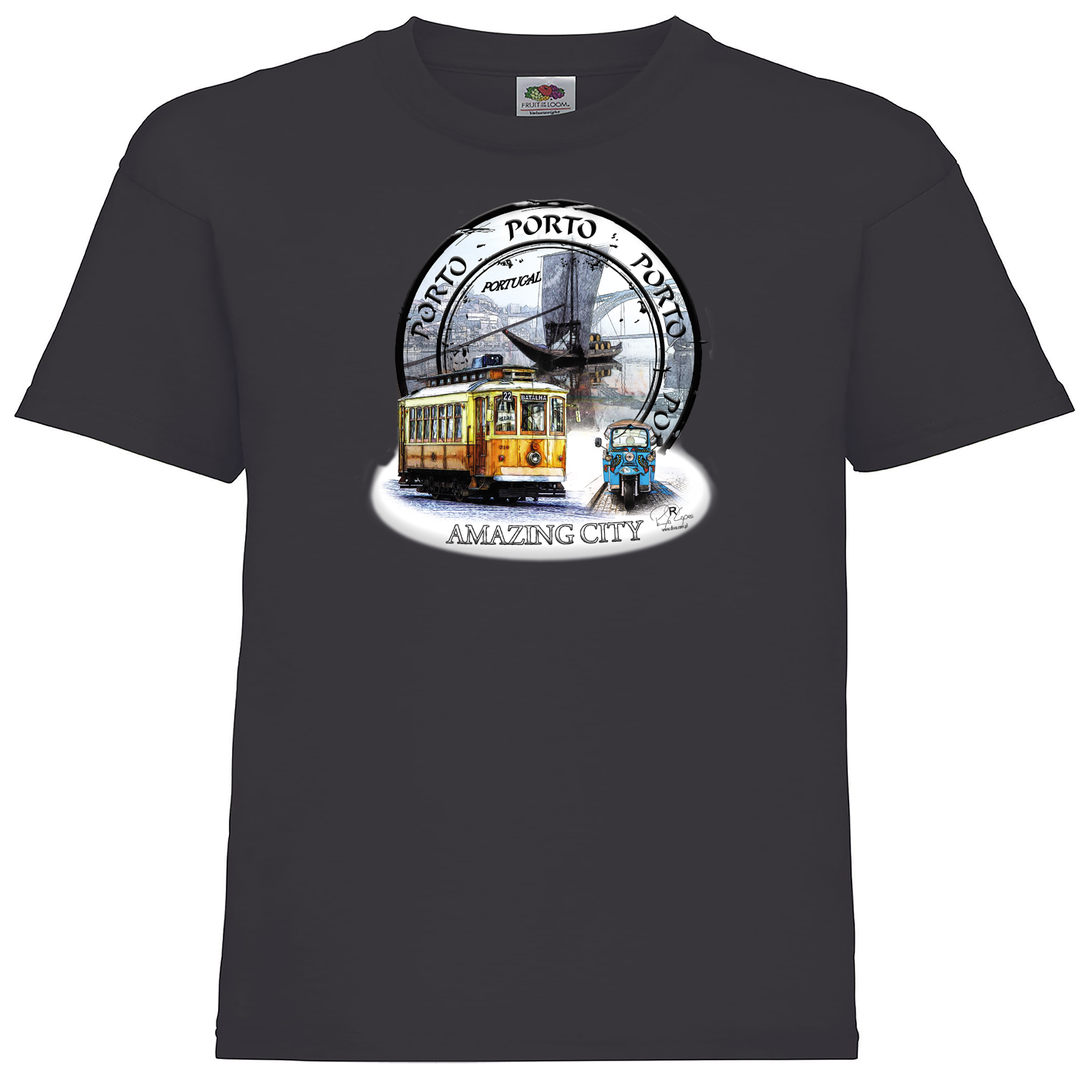 T-shirt Fruit of the Loom Kids Amazing City Porto