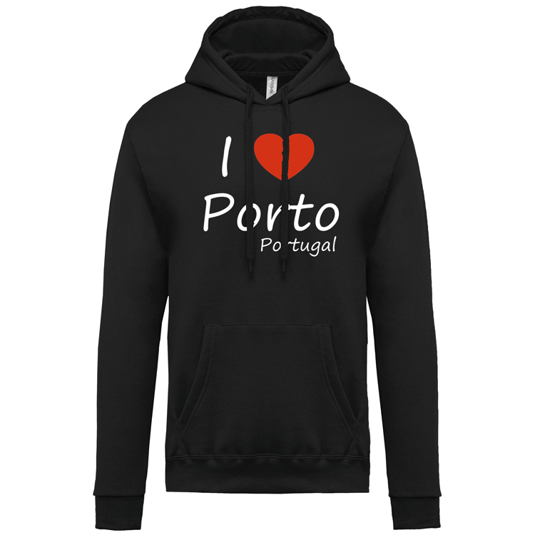 Sweatshirt Kariban com Capuz I Love Porto