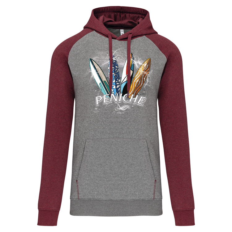 Sweatshirt Bicolor com capuz Surfboards Peniche