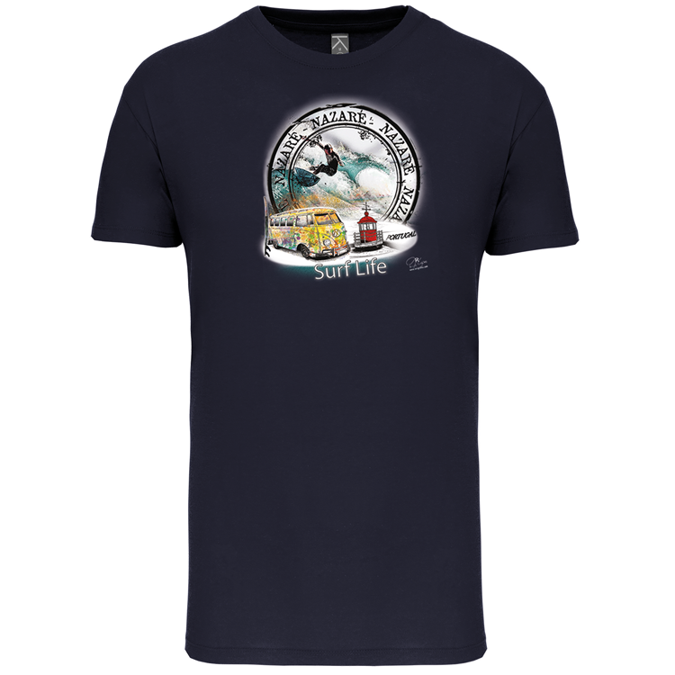T-Shirt Algodão Biológico Surf Life Nazaré