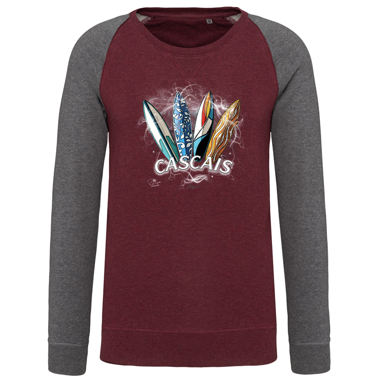 Sweatshirt Bicolor sem capuz Surfboards Cascais