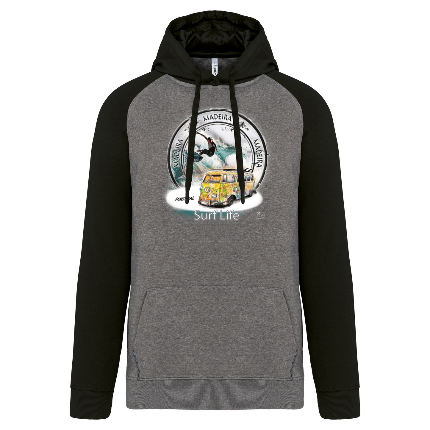 Sweatshirt Bicolor com capuz Surf Life Ilha da Madeira