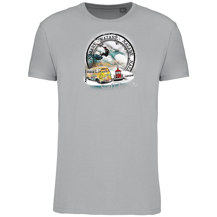 T-Shirt Algodão Biológico Surf Life Nazaré