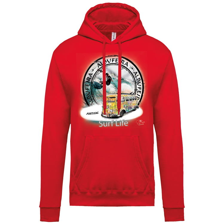 Sweatshirt Kariban com Capuz Surf Life Albufeira