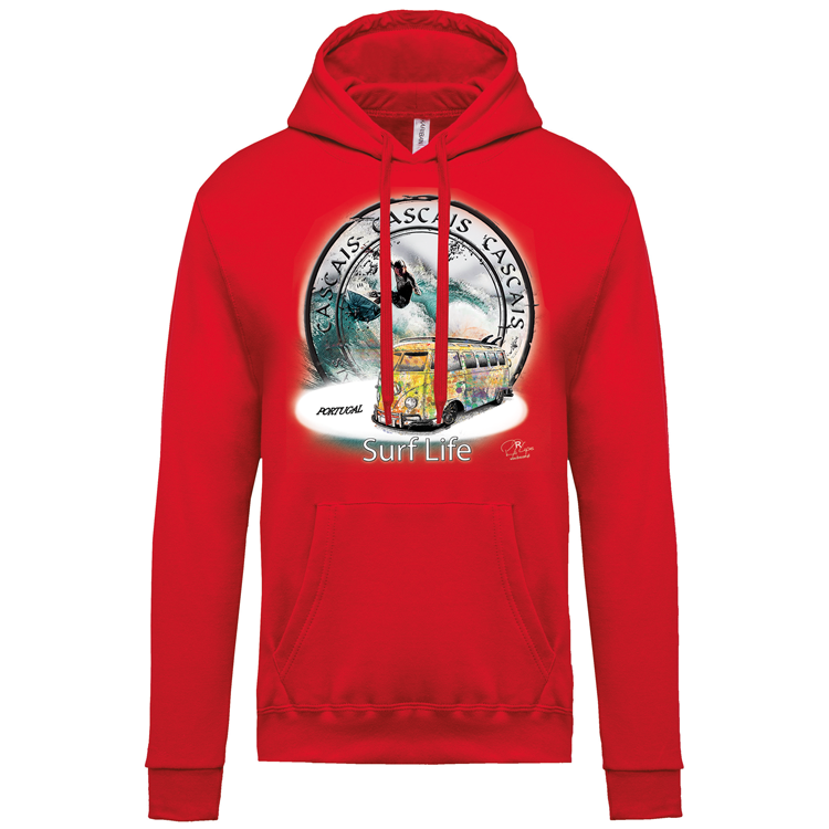 Sweatshirt Kariban com Capuz Surf Life Cascais