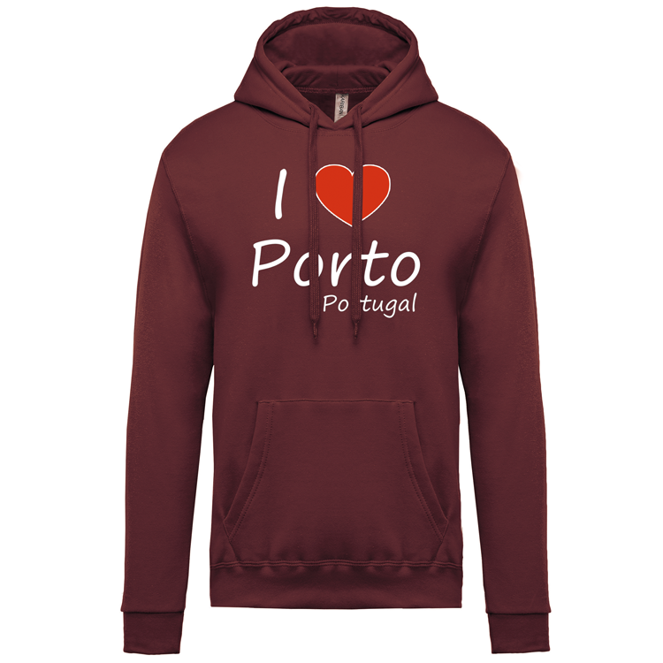 Sweatshirt Kariban com Capuz I Love Porto