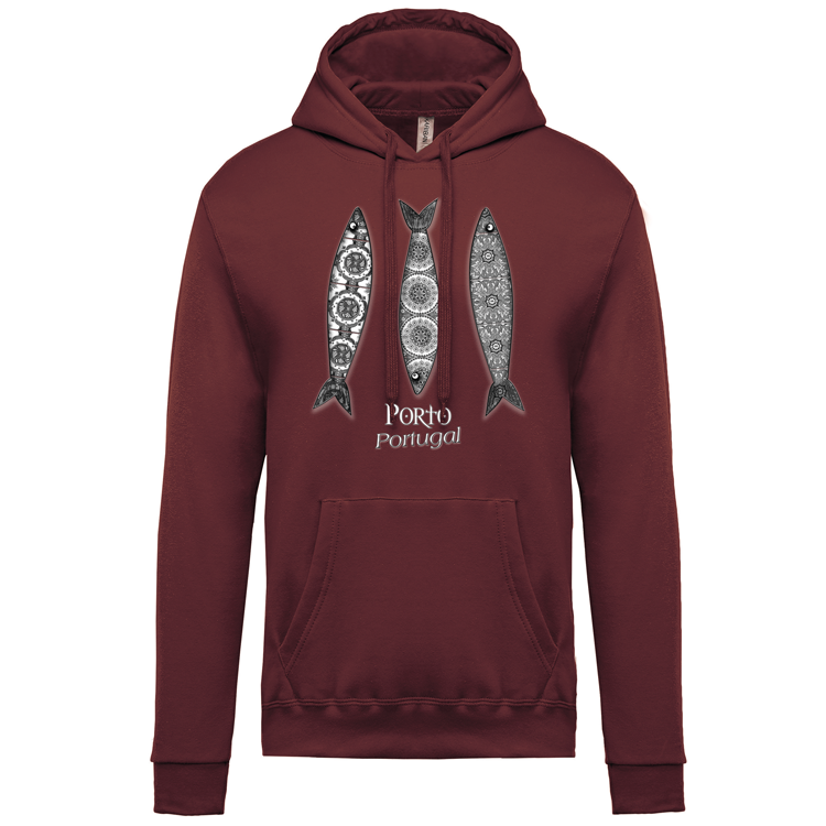 Sweatshirt Kariban com Capuz 3 Sardinhas Porto