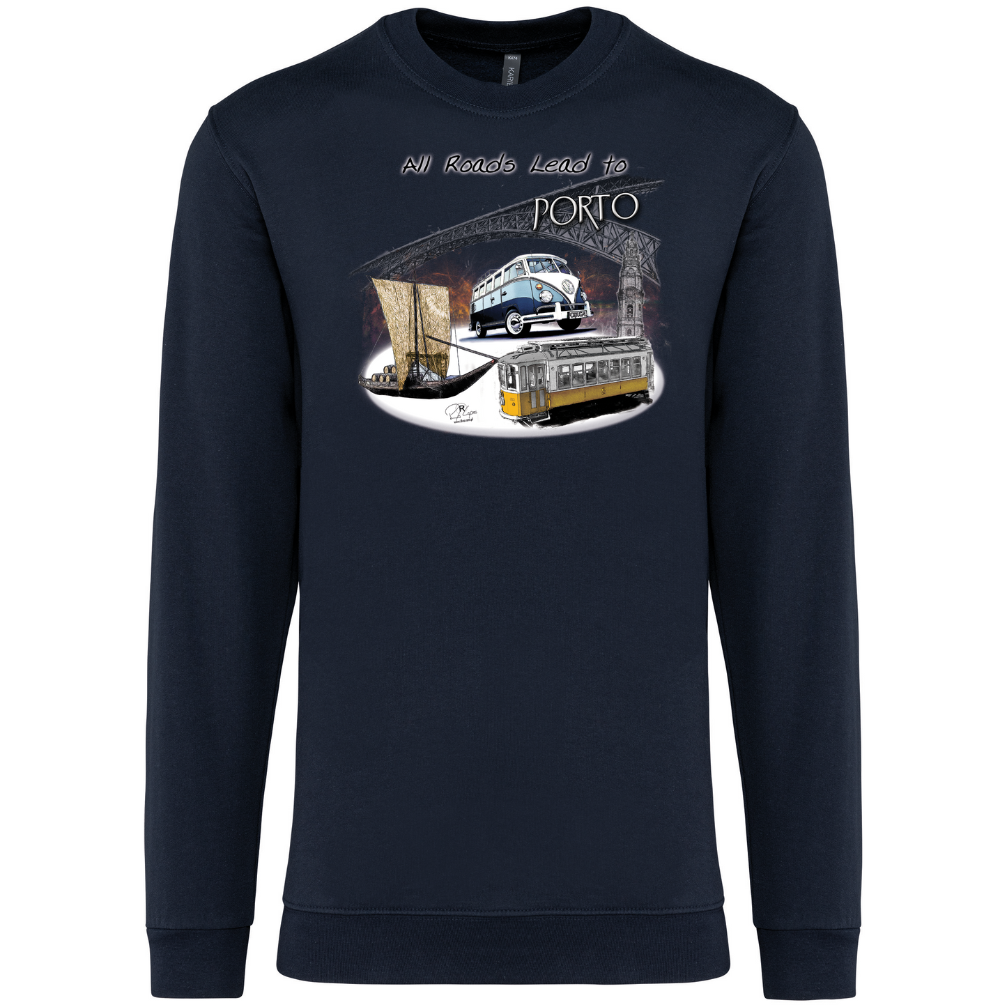 Sweatshirt Kariban sem Capuz All Roads Lead to Porto