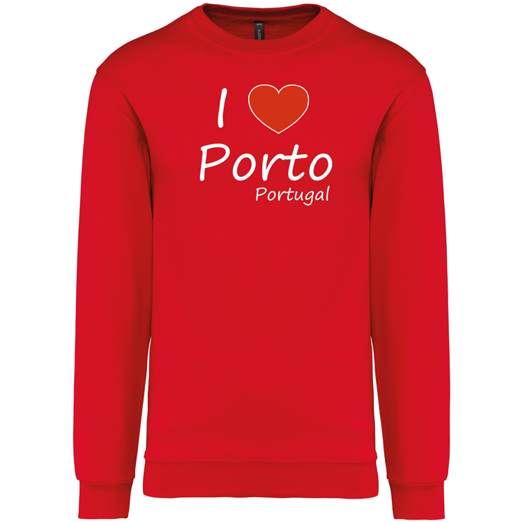 Sweatshirt Kariban sem Capuz I Love Porto