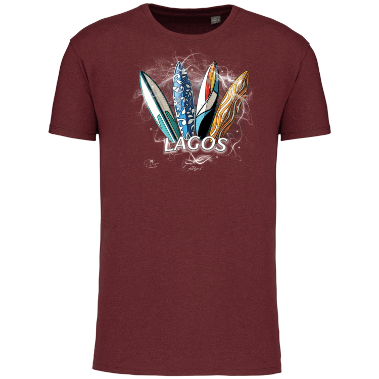 T-Shirt Algodão Biológico Surfboards Lagos