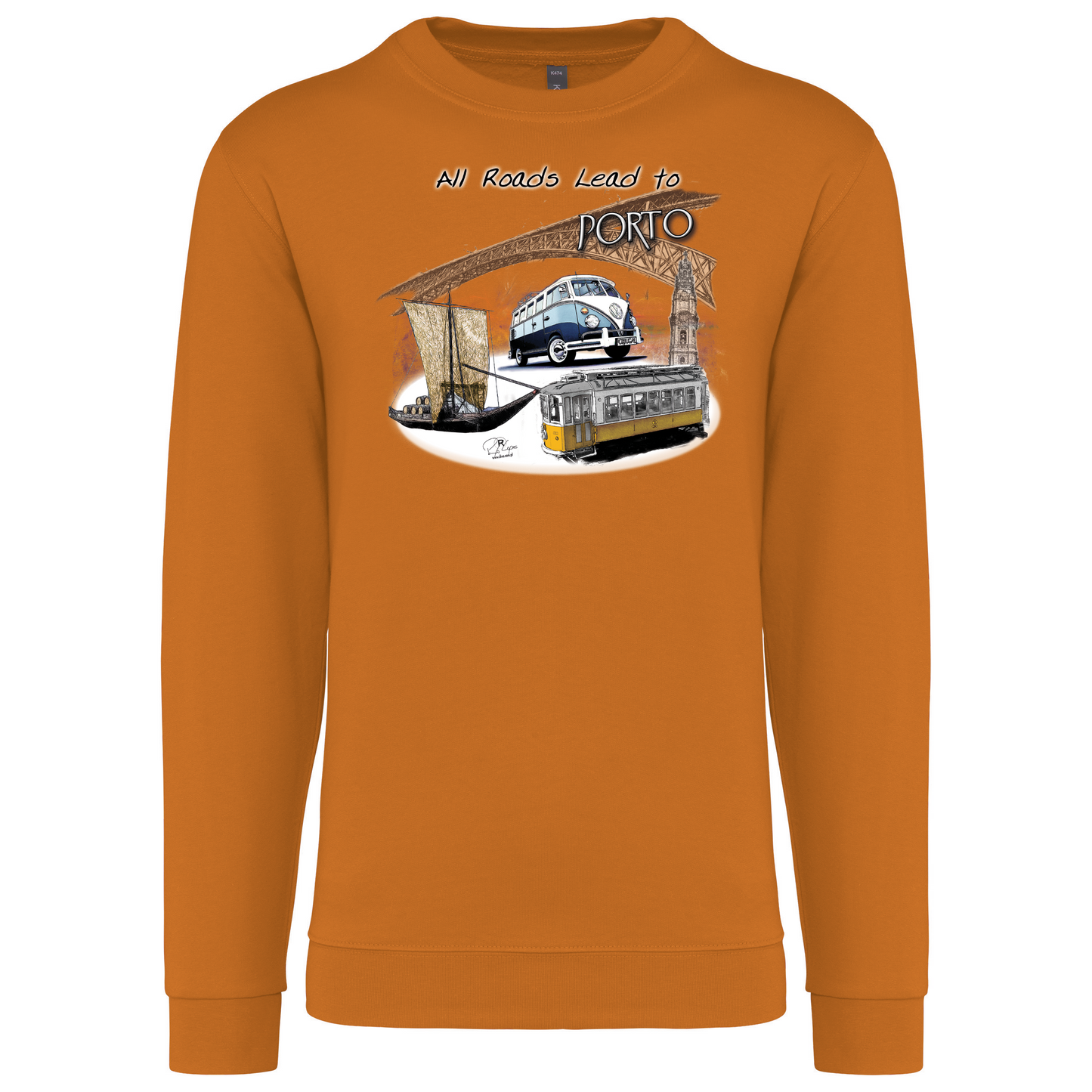 Sweatshirt Kariban sem Capuz All Roads Lead to Porto
